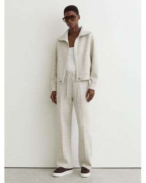 Reiss Petite Premium Interlock Wide-Leg Sweatpants - White