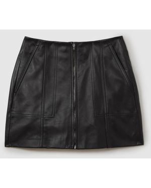 Reiss Poppy Zip Ponte Skirt in Black | Lyst