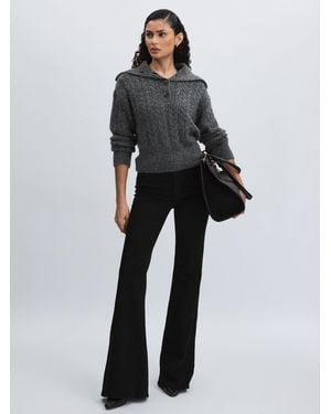 PAIGE Angled Waist Flared Jeans - Black