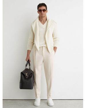 Reiss Relaxed Drawstring Pants With Turn-Ups - Natural