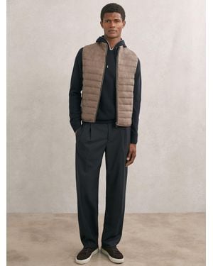 Reiss Brushed Jersey Quilted Gilet - Multicolor