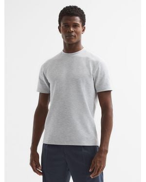 Reiss Cooper - Gray Melange Slim Fit Honeycomb T-shirt, Xs