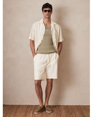 Reiss Serra - Off White | Ché Fringed-wave Shorts, Xl - Natural