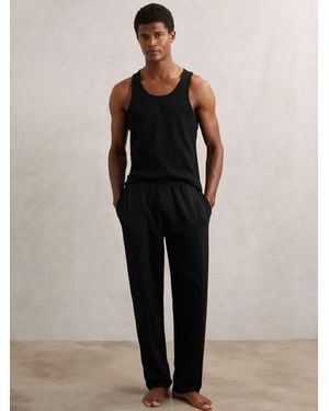 Reiss Hugo - Black Cotton Jersey Logo-waistband Sweatpants With Stretch, Xl