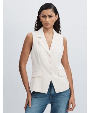 PAIGE Lyocell Cotton Tailored Waistcoat - White