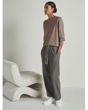 Les 100 Ciels Dark Mink | S Noble-wool Long-sleeve Sweater - Brown