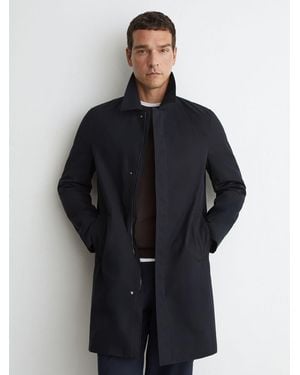 Reiss Technical Long Zip-Through Jacket - Blue