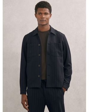 Les Deux Les Les Pinstripe Hybrid Jacket - Blue