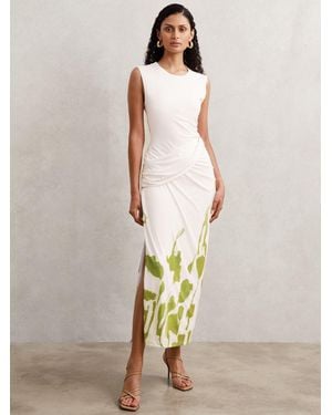 Acler Floral-Print Jersey Midi Dress, Print - Natural