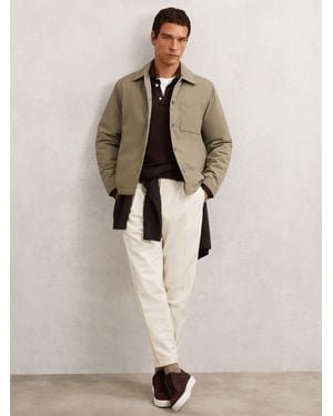 Reiss Lightly-Padded Patch-Pocket Overshirt - Natural