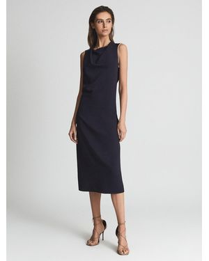 Reiss Gianna - Navy Bodycon Midi Dress, Us 6 - Blue