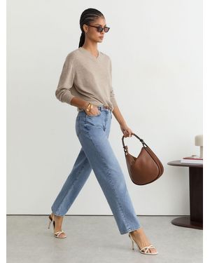 Reiss Selin Tall Mid-Rise Straight-Leg Jeans - Blue