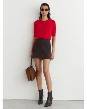 Reiss Merino Wool Crew-Neck T-Shirt - Red
