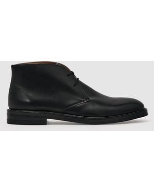 Reiss Leather Lace-Up Chukka Boots - Black