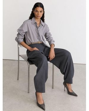 Reiss Suede Pointed-Toe High-Heel Court Shoes - Gray