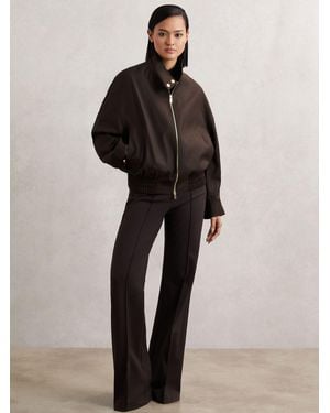 Reiss Elodie - Chocolate Brown Wool Bomber Jacket, M (us 8-10) - Multicolor