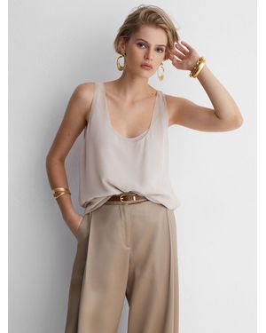 ATELIER Silk-Chiffon Layer Vest - Natural