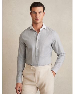 Reiss Cotton-Lyocell Shirt - Natural