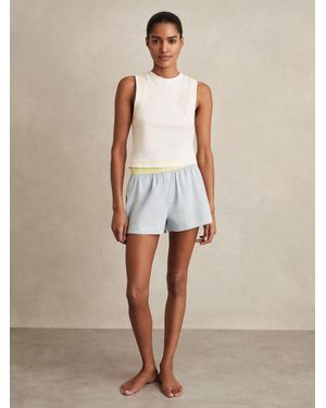 Reiss Lea - White Stretch-cotton Ribbed Vest, S (us 4-6) - Natural