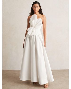 Acler Plissé Fan Strapless Maxi - Natural