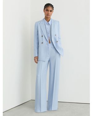Reiss Wide-Leg Suit Pants - Blue