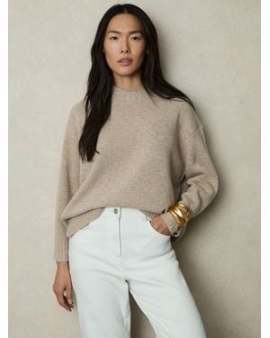Reiss Wool-Cashmere Crew Neck Sweater - Natural