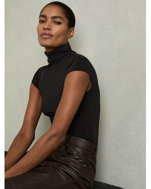 Reiss High-Neck Jersey Bodysuit - Black