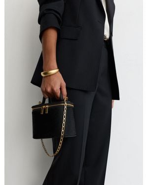 Reiss Ruby - Black Pony Hair-effect Mini Vanity Crossbody Bag, One