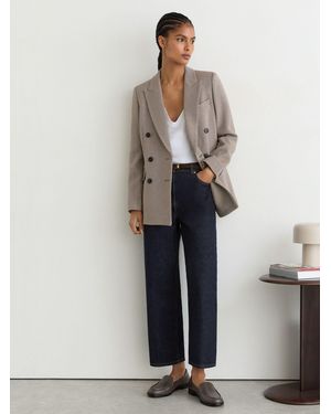 Reiss Petite Mid-Rise Straight-Leg Jeans - Blue