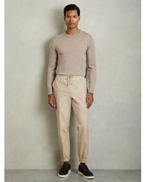 Reiss Technical Cargo Drawstring Pants - Natural