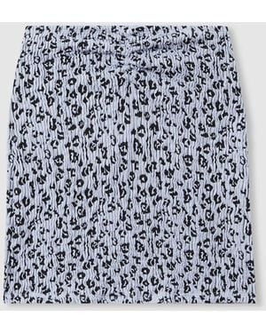 GOOD AMERICAN Always Fits Textured Leopard Mini Skirt - Blue