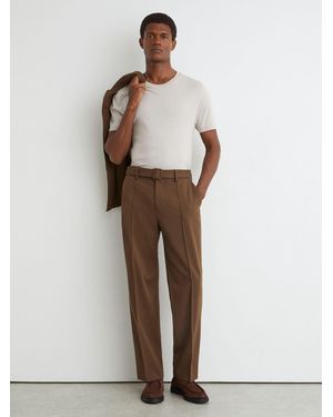 Reiss Peshi Relaxed-Fit Belted Pintucks - White