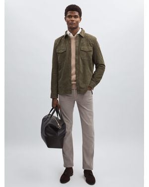 PAIGE Baltimore Shacket Jacket Suede Plain - Green