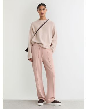 Reiss Petite Premium Interlock Wide-Leg Sweatpants - Natural