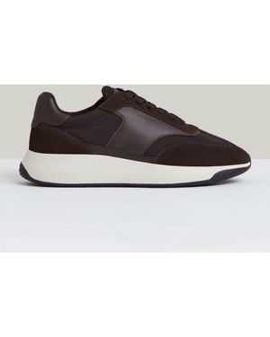 Reiss Bonded-Leather Suede Running Sneakers - Multicolor