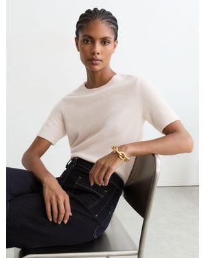 Reiss Cashmere Crew-Neck T-Shirt - Natural