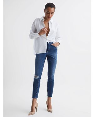 GOOD AMERICAN Dark Blue Cropped Skinny Jeans