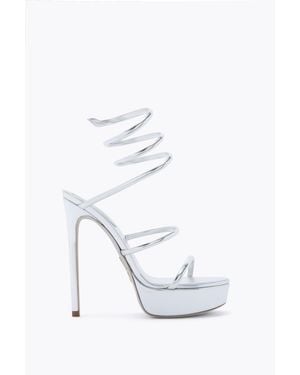 Rene Caovilla Cleo Metallic Platform Sandal 130 - White