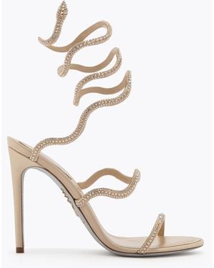 Rene Caovilla Onda Sandal Satin/G.Shadow Strass Sandal - White