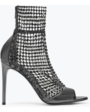 Rene Caovilla Galaxia Metallic Anthracite Sandal 105 - White