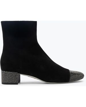 Rene Caovilla Bonnie Suede Bootie 40 - Black
