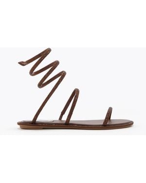 Rene Caovilla Cleo Flat Sandal 10 - White