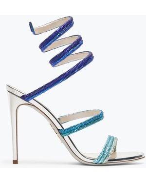 Rene Caovilla Sandalo Cleo Con Cristalli Blu Degradé 105