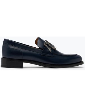 Rene Caovilla Morgana Loafer With Matte Crystal 20 - Blue
