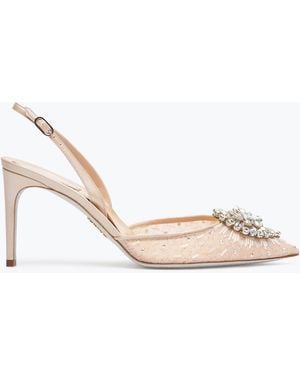 Rene Caovilla Barbara Nude Slingback 80 - White
