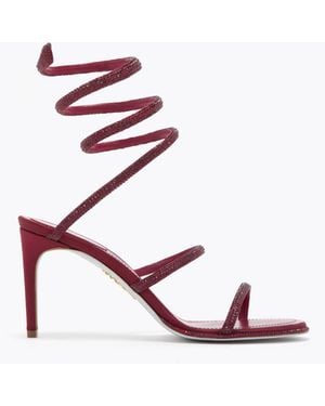 Rene Caovilla Cleo Burgundy Sandal 80 - Pink