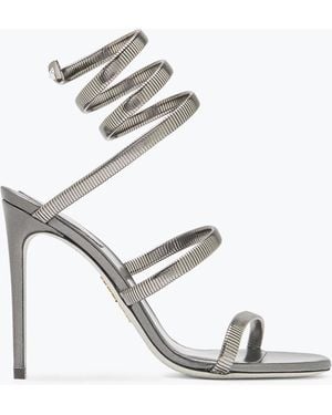 Rene Caovilla Juniper Gunmetal Sandal 105 - White