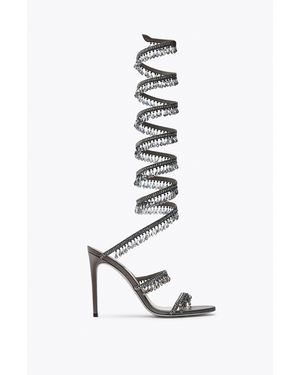 Rene Caovilla Chandelier Crystal Light Sandal 105 - White