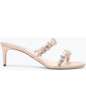 Rene Caovilla Florian Nude Slider Sandal 60 - White