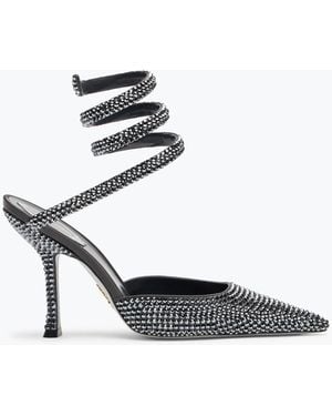 Rene Caovilla Cleo Anthracite Pump With Crystals 105 - White